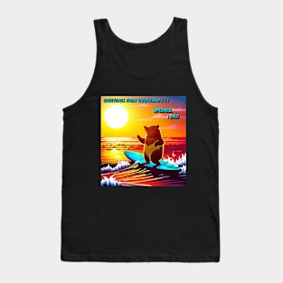 QUOKKA CUTE FUNNY SURFING IT UP DURING SUNSET Tank Top